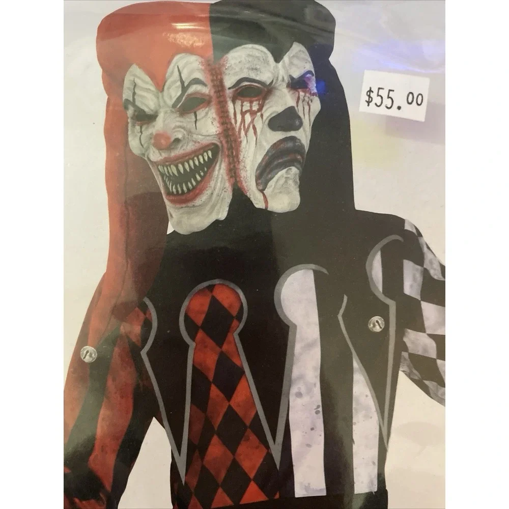 Two-Faced Jester Evil Clown Circus‎ Carnival (M) 8-10 Halloween Child Costume - Picture 5 of 13